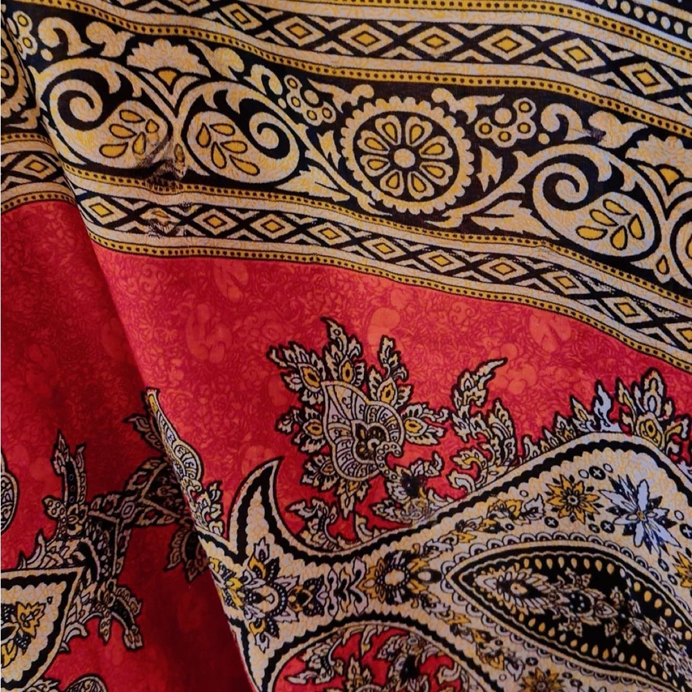 Red and Black Paisley Scarf